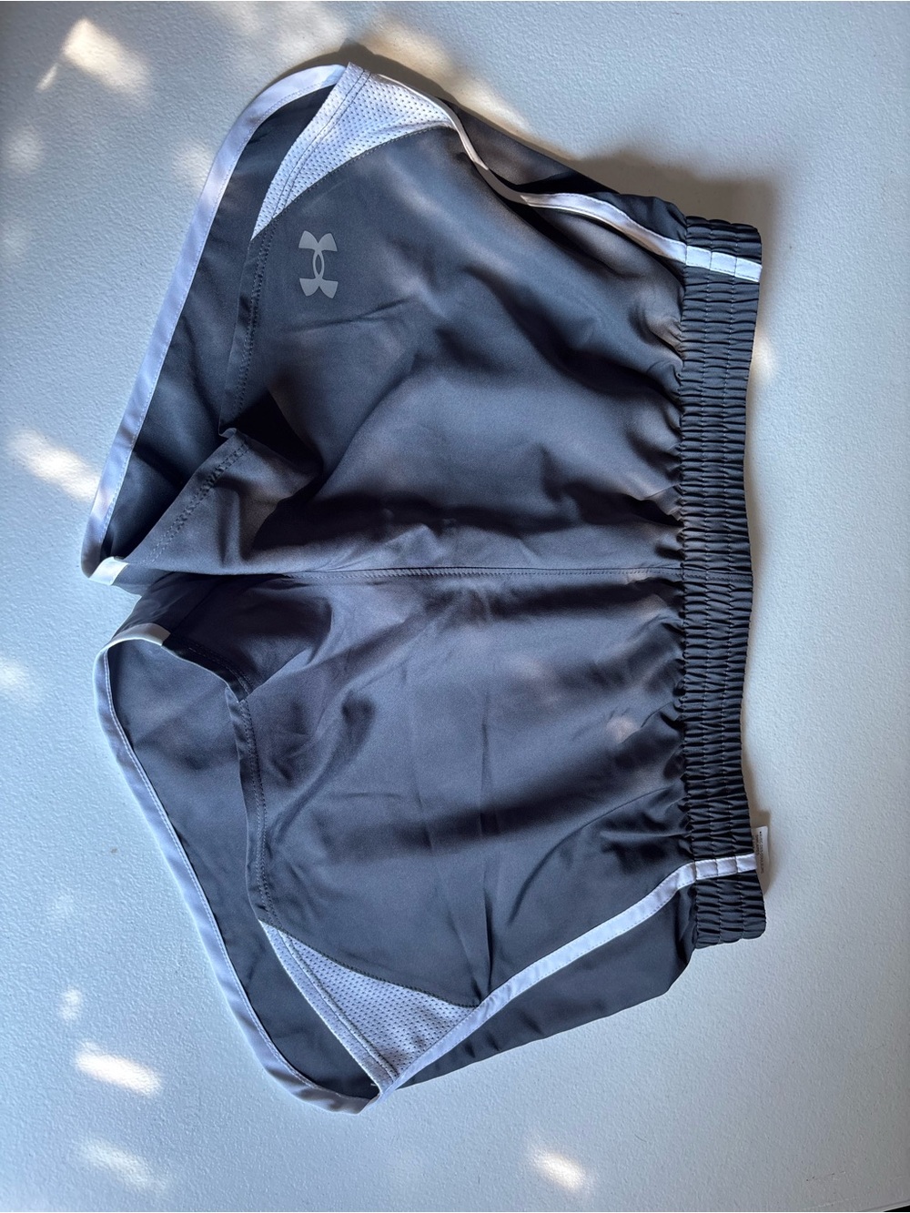 Under Armour Gray Athletic Shorts with White Drawstring